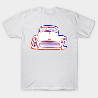 Morris Minor 1960s British classic car monoblock red white blue T-Shirt